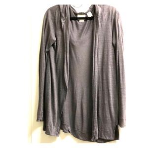 Linen hooded sweater